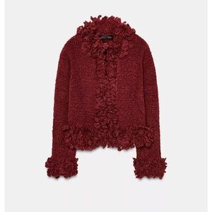 Only Burgundy Textured Cardigan